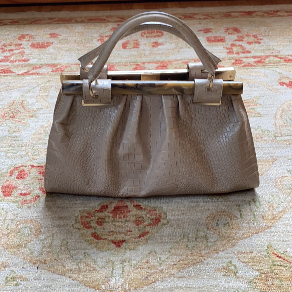 Donna Karen alligator and bone style handbag